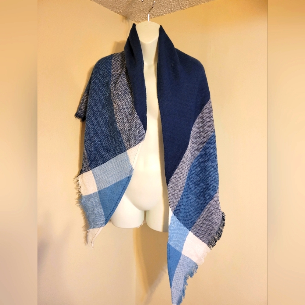Blue Poncho Scarf